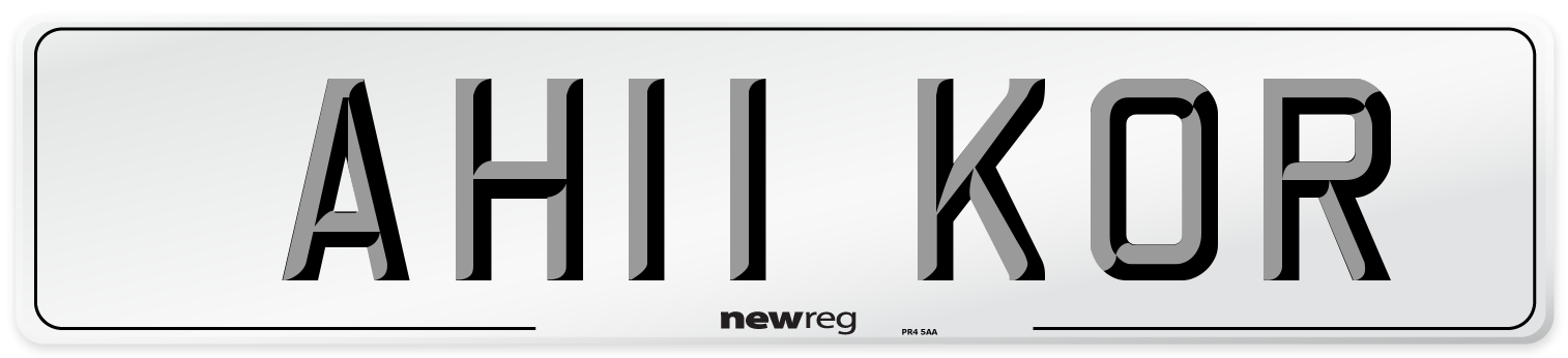 AH11 KOR Number Plate from New Reg